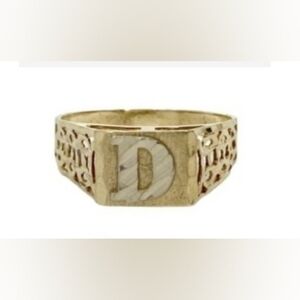 10K Gold Inital "D" Ring
